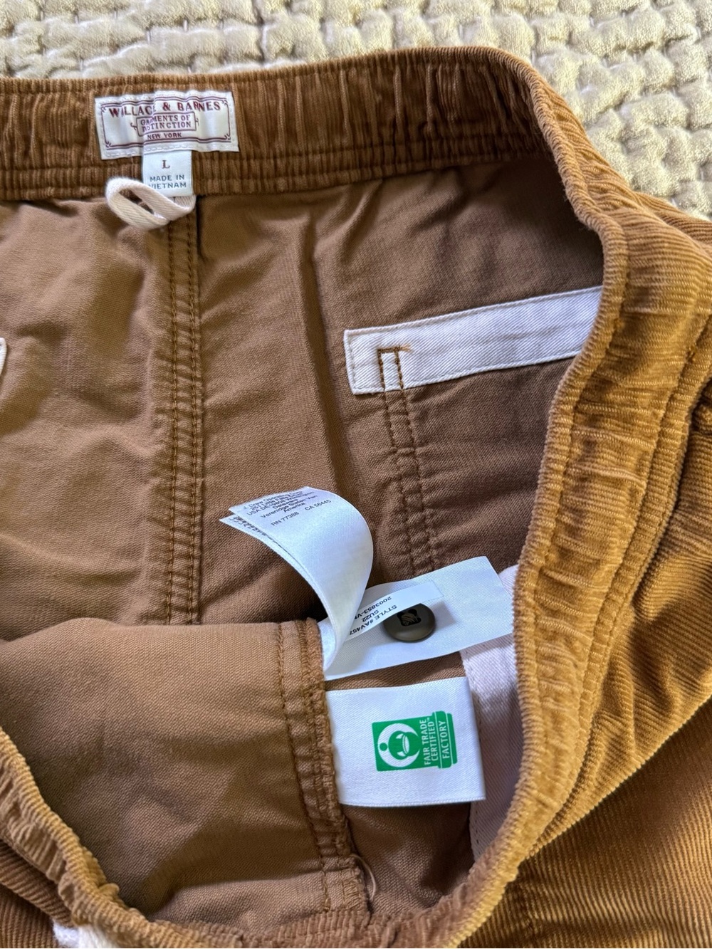 Wallace & Barnes J. Crew Camel Drawstring Corduroy Shorts - Picture 6 of 6